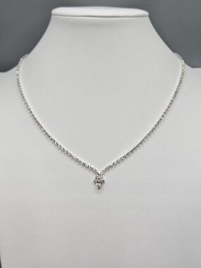 Swarovski Crystal Elements Silver Tennis Necklace 16 - 19 inch Bridal Formal